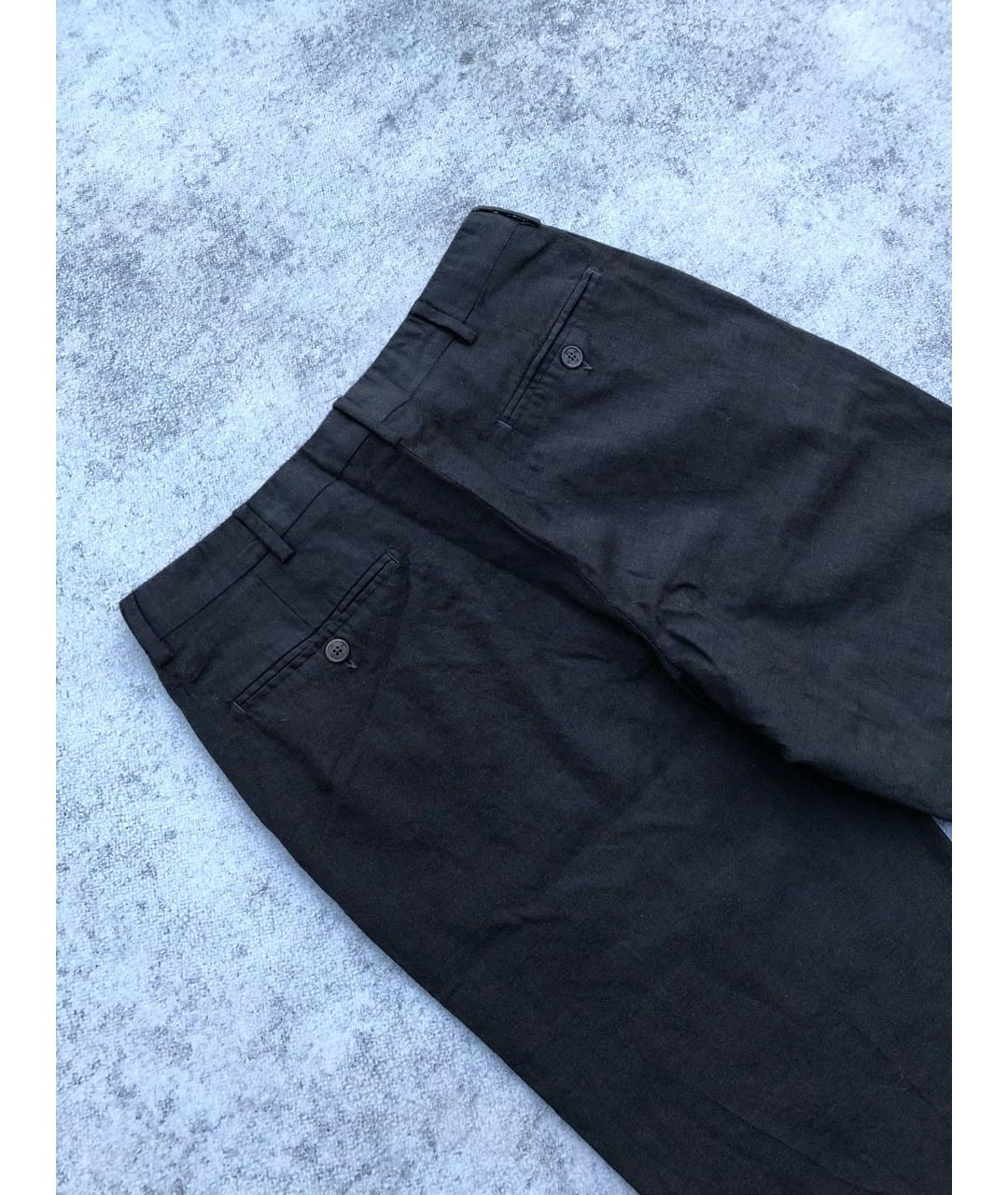 Castello d'Oro Антрацитовые шерстяные классические брюки, фото 6