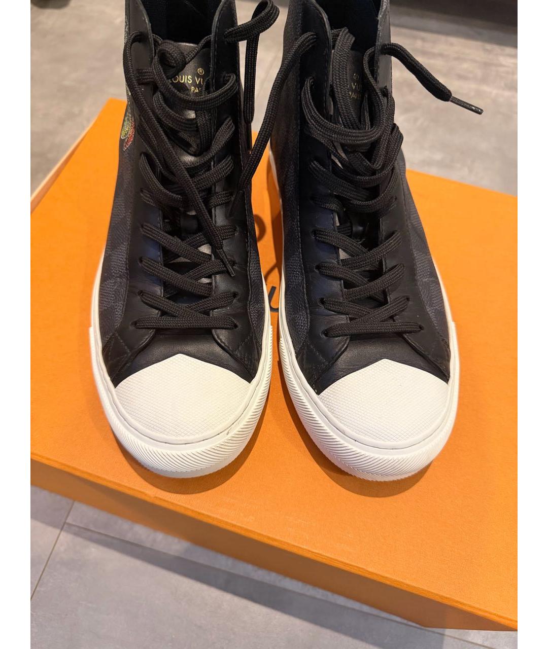 LOUIS VUITTON Серые высокие кроссовки / кеды, фото 3