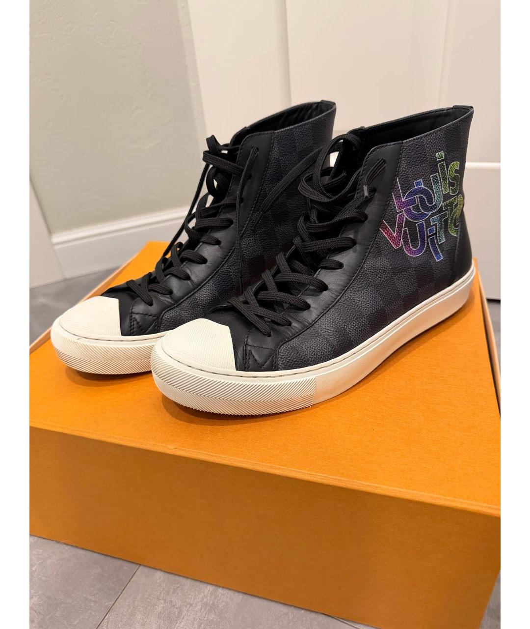 LOUIS VUITTON Серые высокие кроссовки / кеды, фото 2