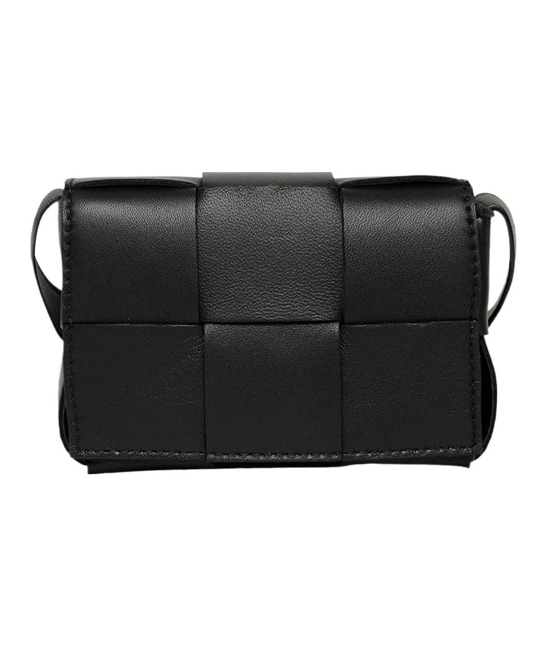 BOTTEGA VENETA Черная кожаная сумка через плечо, фото 1