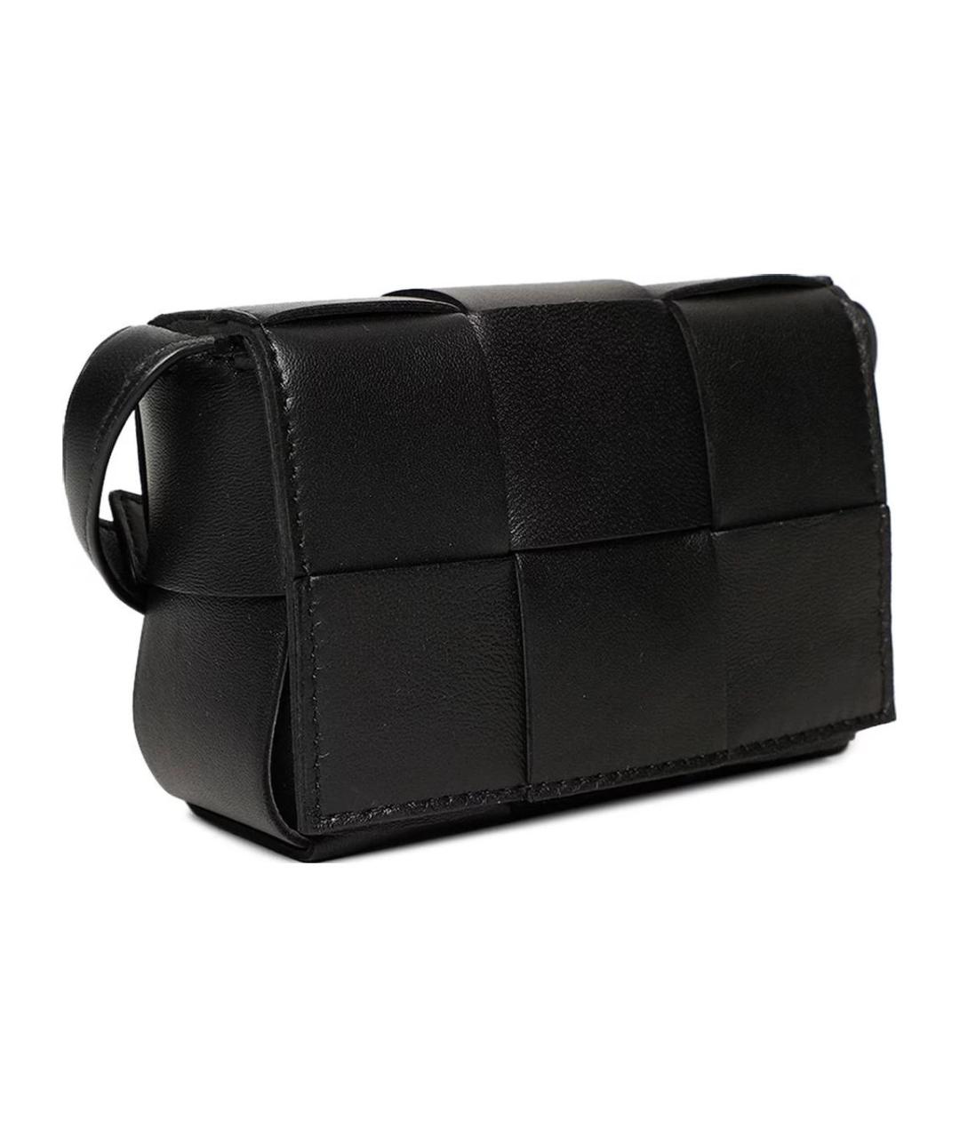 BOTTEGA VENETA Черная кожаная сумка через плечо, фото 2