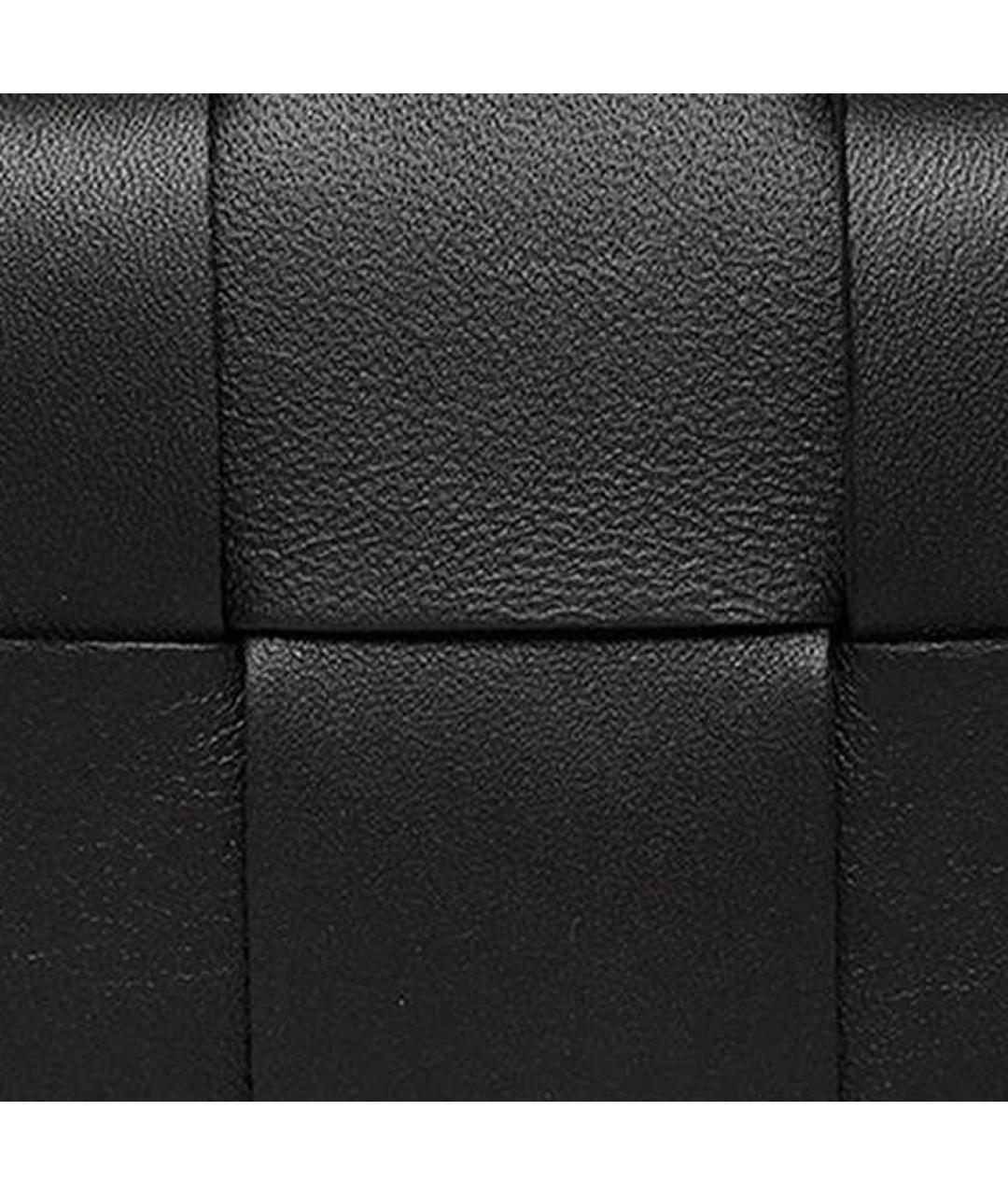 BOTTEGA VENETA Черная кожаная сумка через плечо, фото 4