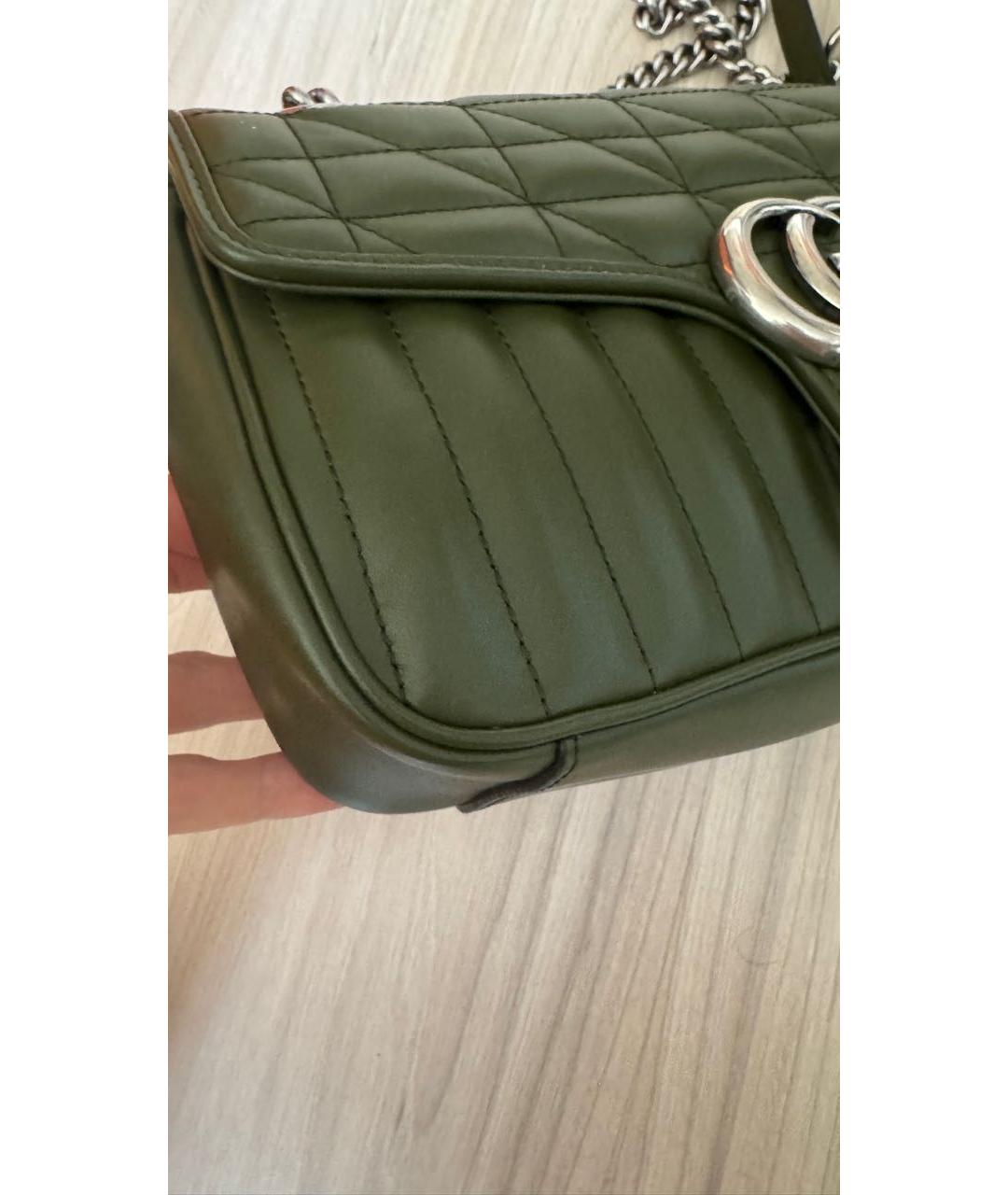 GUCCI Хаки кожаная сумка через плечо, фото 8