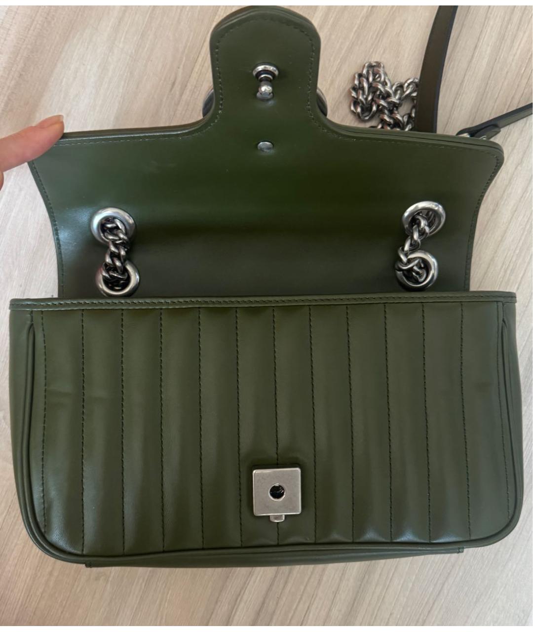 GUCCI Хаки кожаная сумка через плечо, фото 3