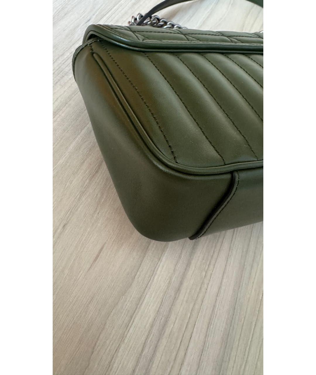 GUCCI Хаки кожаная сумка через плечо, фото 5