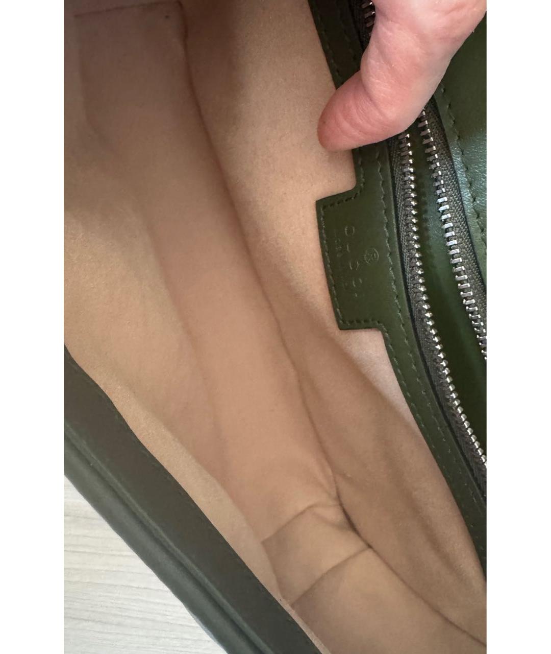 GUCCI Хаки кожаная сумка через плечо, фото 4