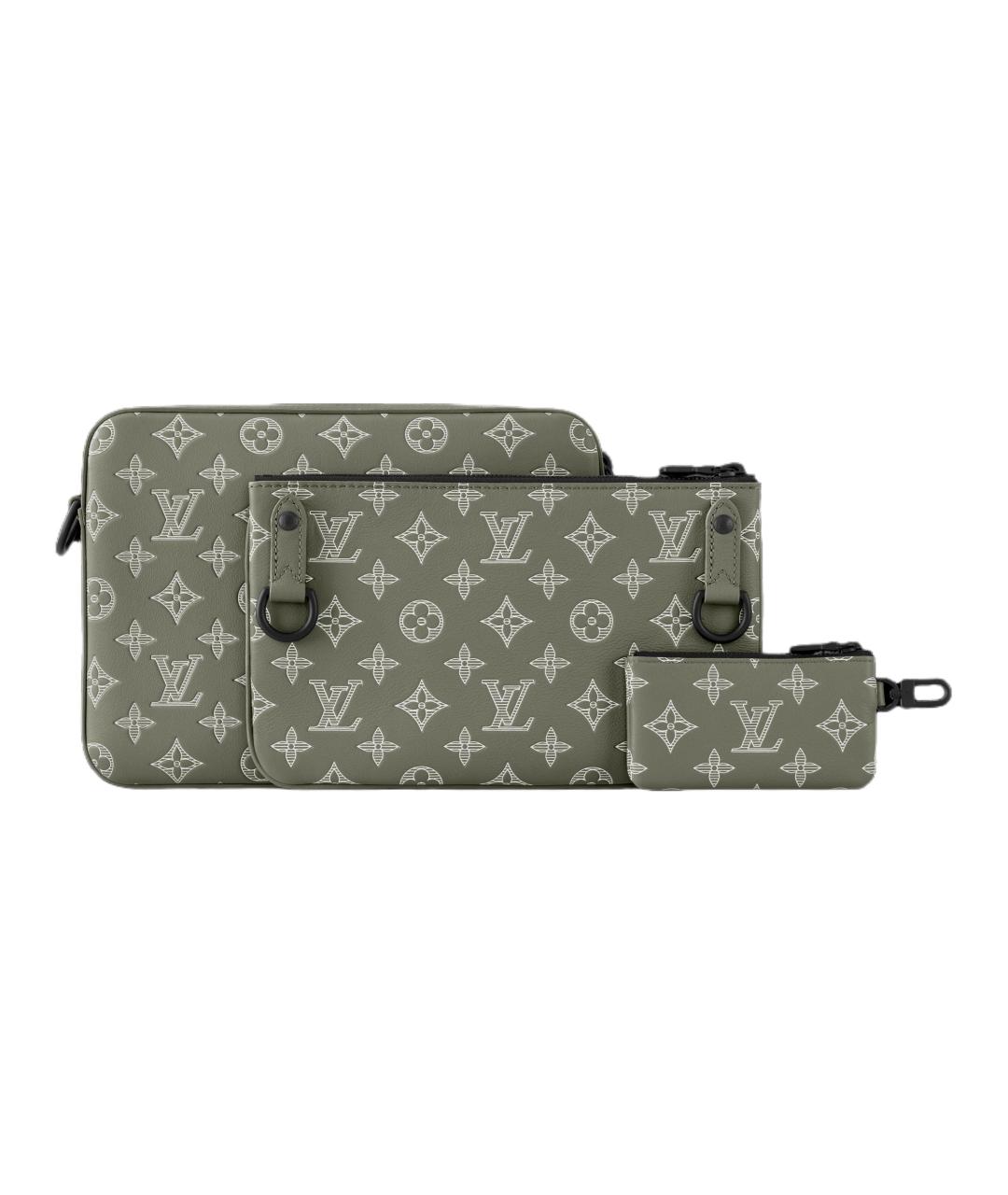 LOUIS VUITTON Серая кожаная сумка на плечо, фото 2