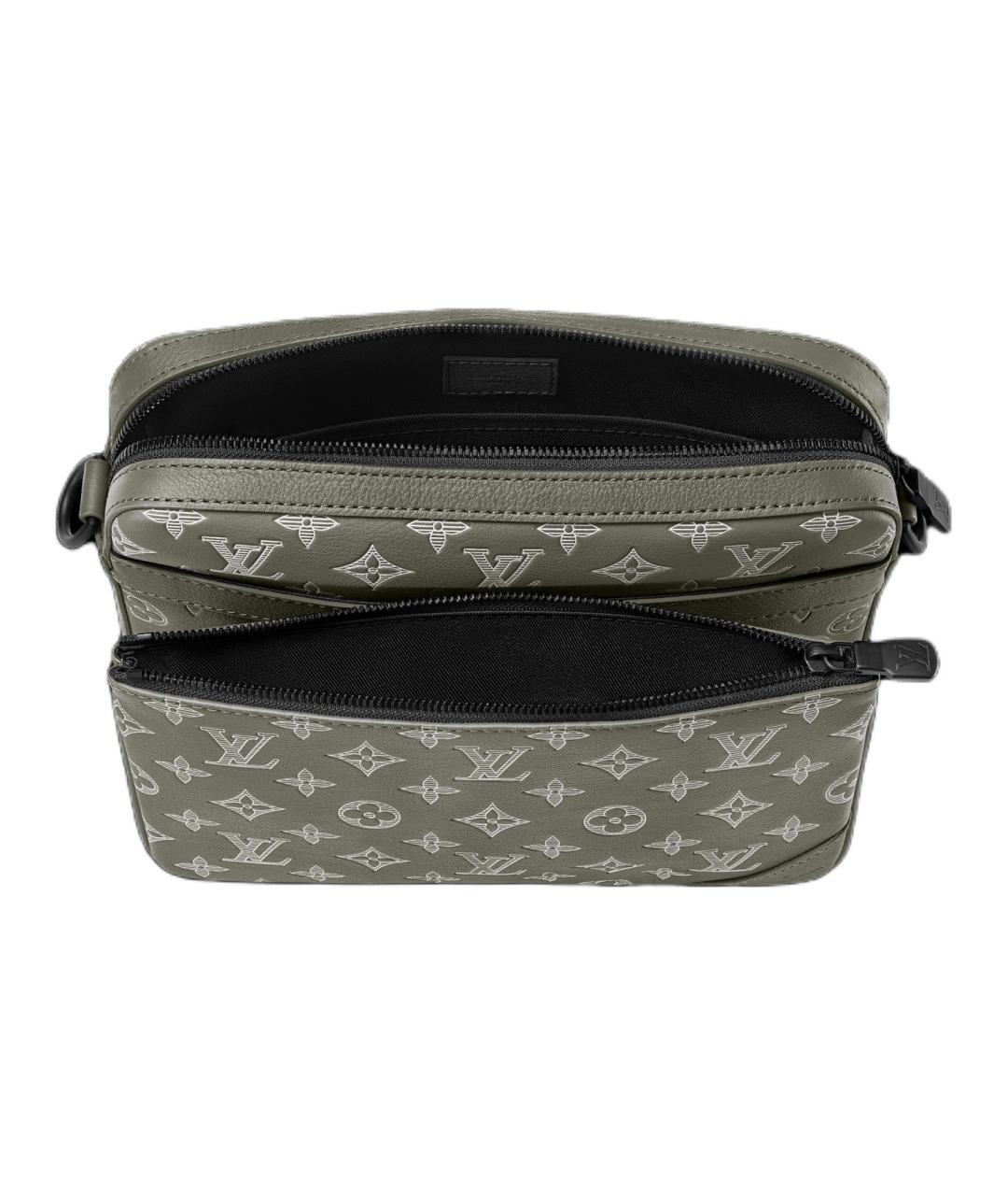 LOUIS VUITTON Серая кожаная сумка на плечо, фото 4