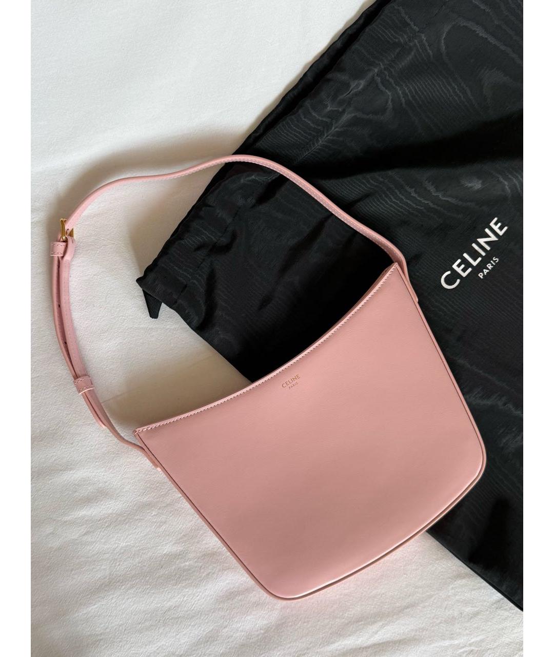 CELINE Розовая кожаная сумка через плечо, фото 4