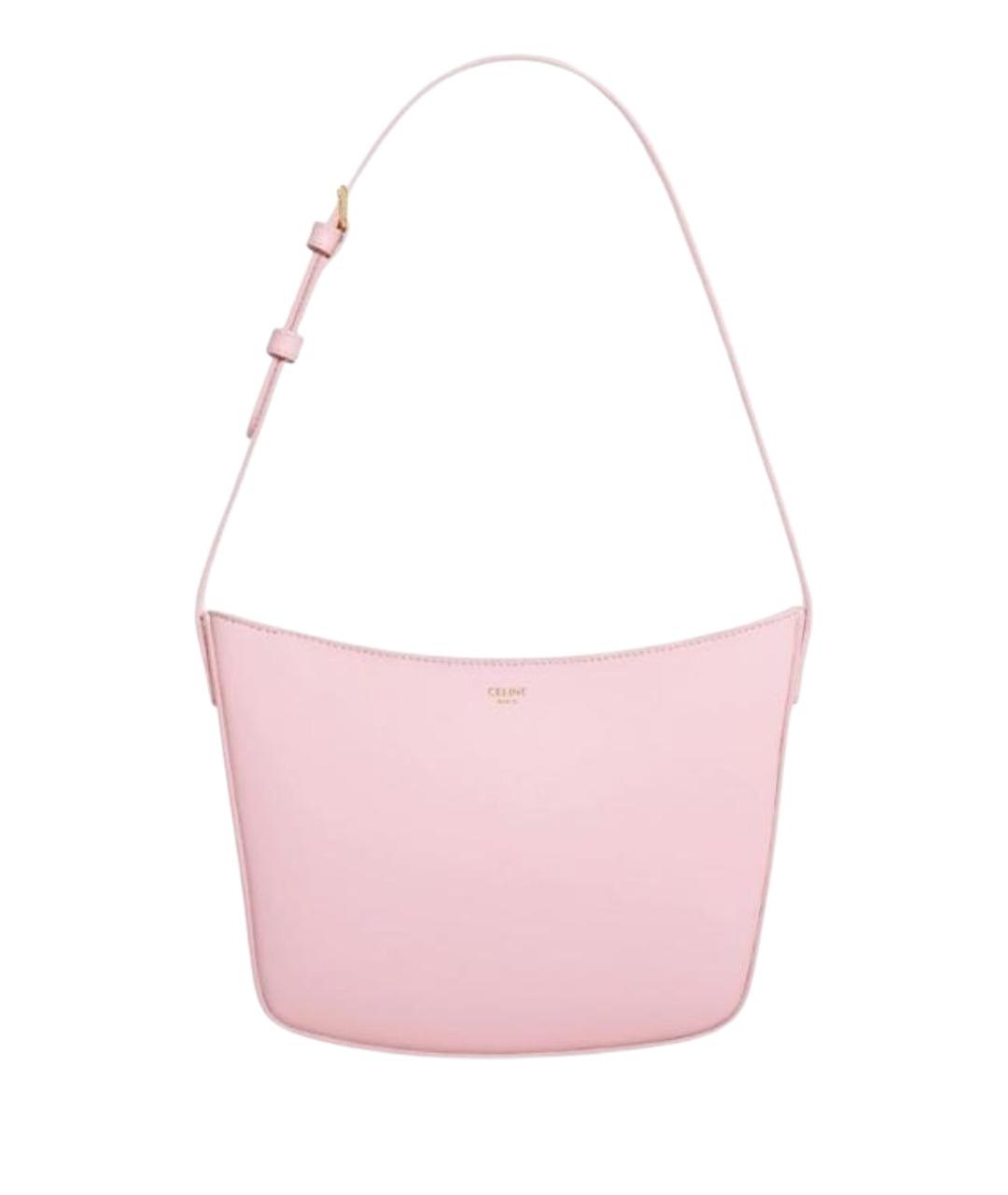 CELINE Розовая кожаная сумка через плечо, фото 1