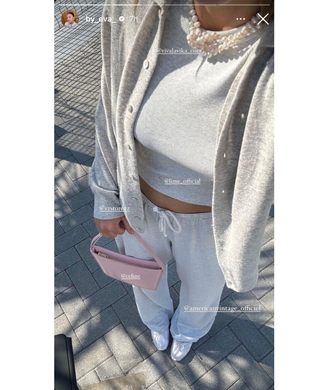 CELINE Розовая кожаная сумка через плечо, фото 6