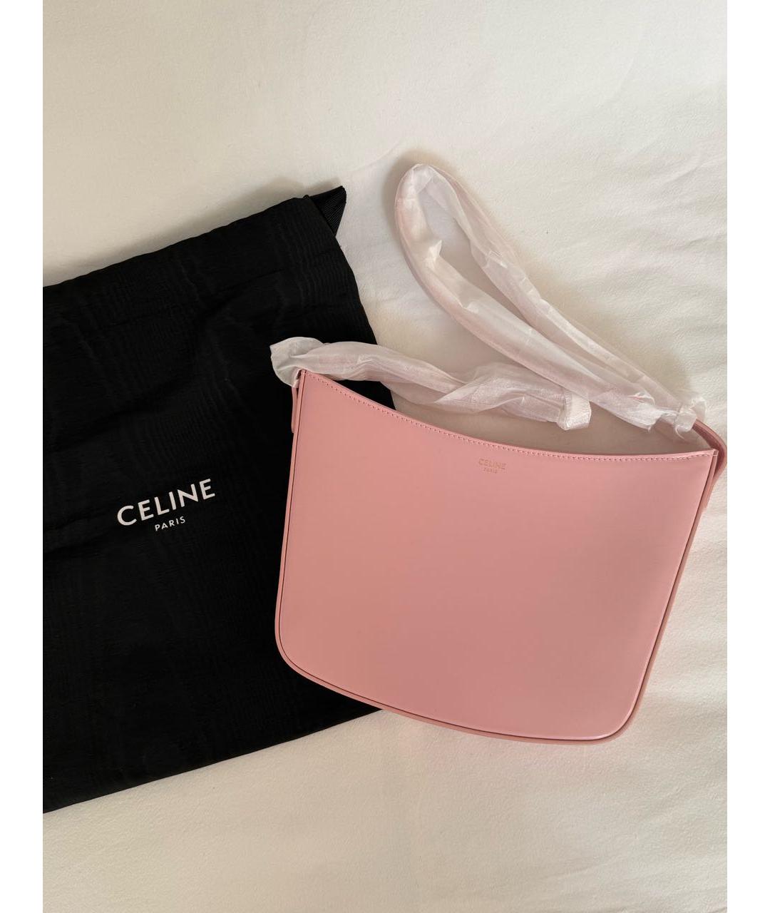 CELINE Розовая кожаная сумка через плечо, фото 5