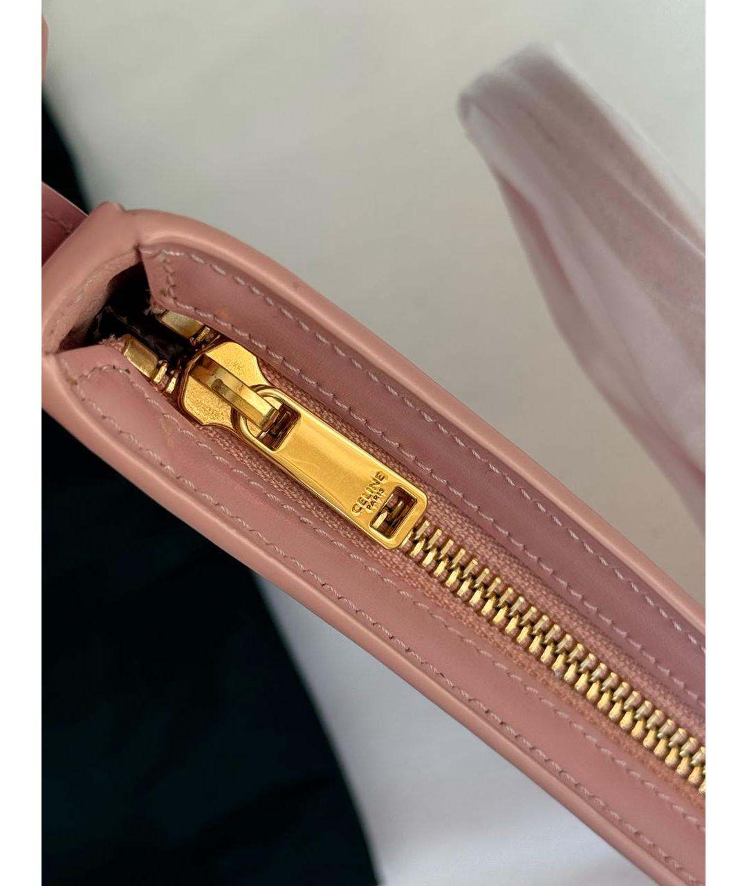 CELINE Розовая кожаная сумка через плечо, фото 8