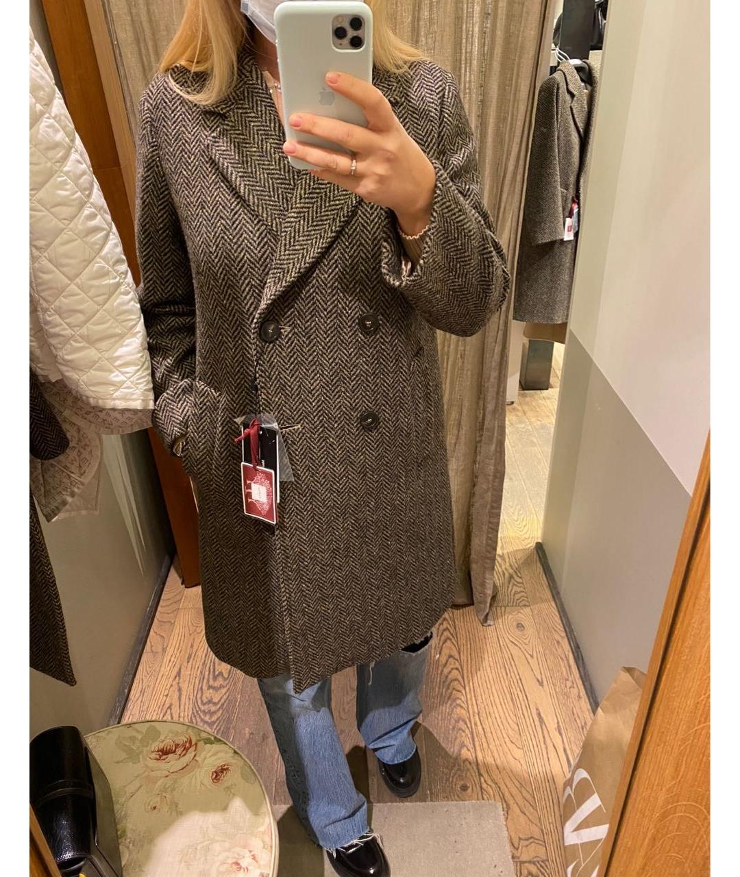 WEEKEND MAX MARA Коричневое шерстяное пальто, фото 2