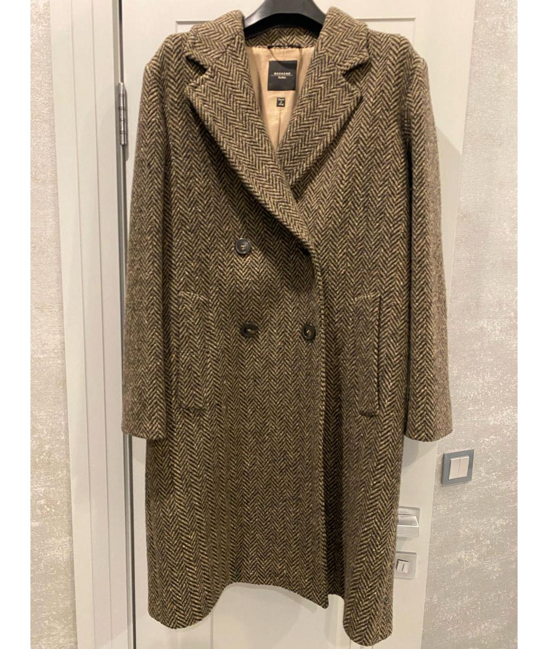 WEEKEND MAX MARA Коричневое шерстяное пальто, фото 3