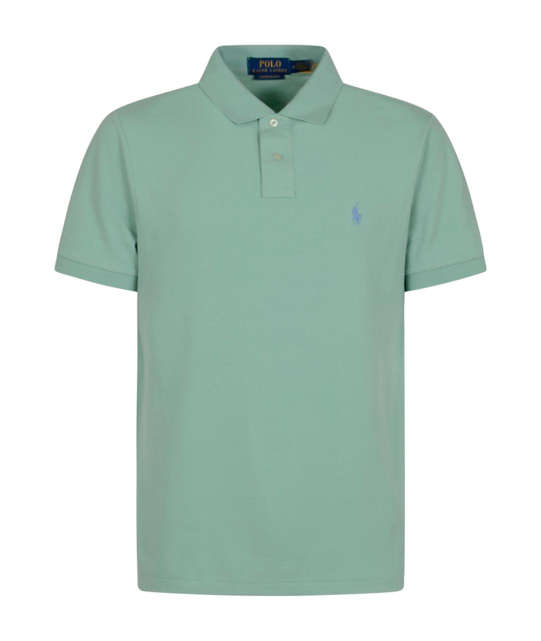 POLO RALPH LAUREN Зеленые хлопковое поло с коротким рукавом, фото 1