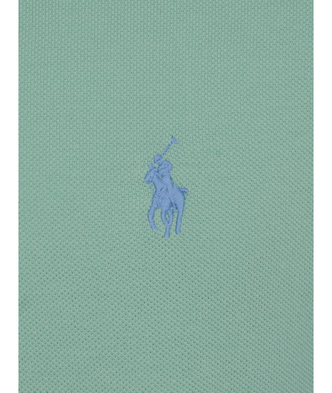 POLO RALPH LAUREN Зеленые хлопковое поло с коротким рукавом, фото 3