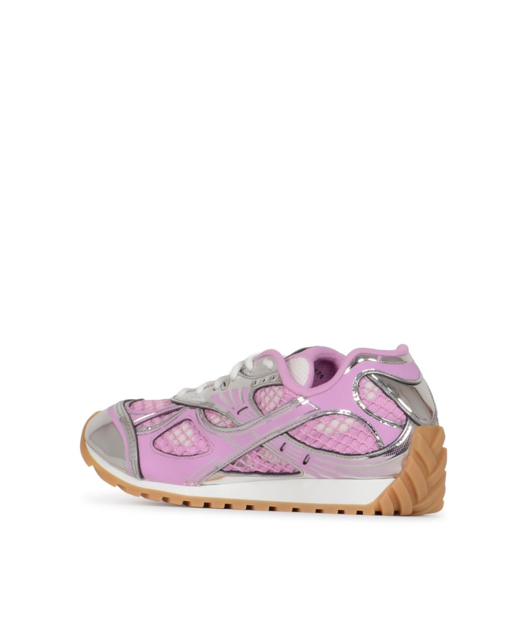 BOTTEGA VENETA Розовые текстильные кроссовки, фото 3
