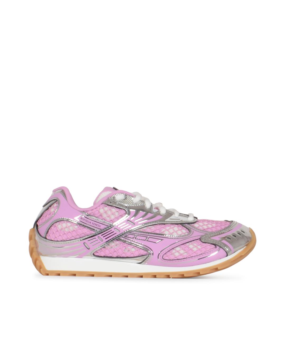 BOTTEGA VENETA Розовые текстильные кроссовки, фото 1