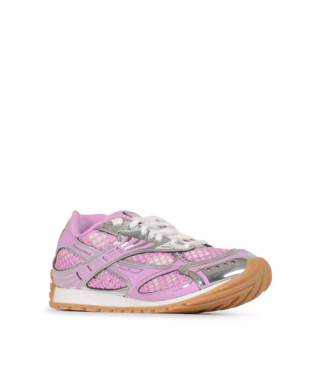 BOTTEGA VENETA Розовые текстильные кроссовки, фото 2