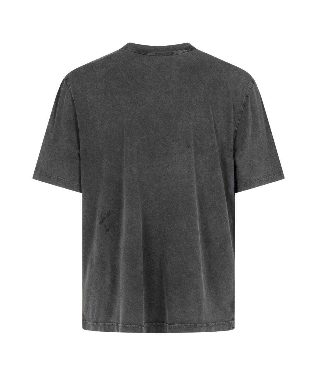 MAISON KITSUNE Черная хлопковая футболка, фото 2