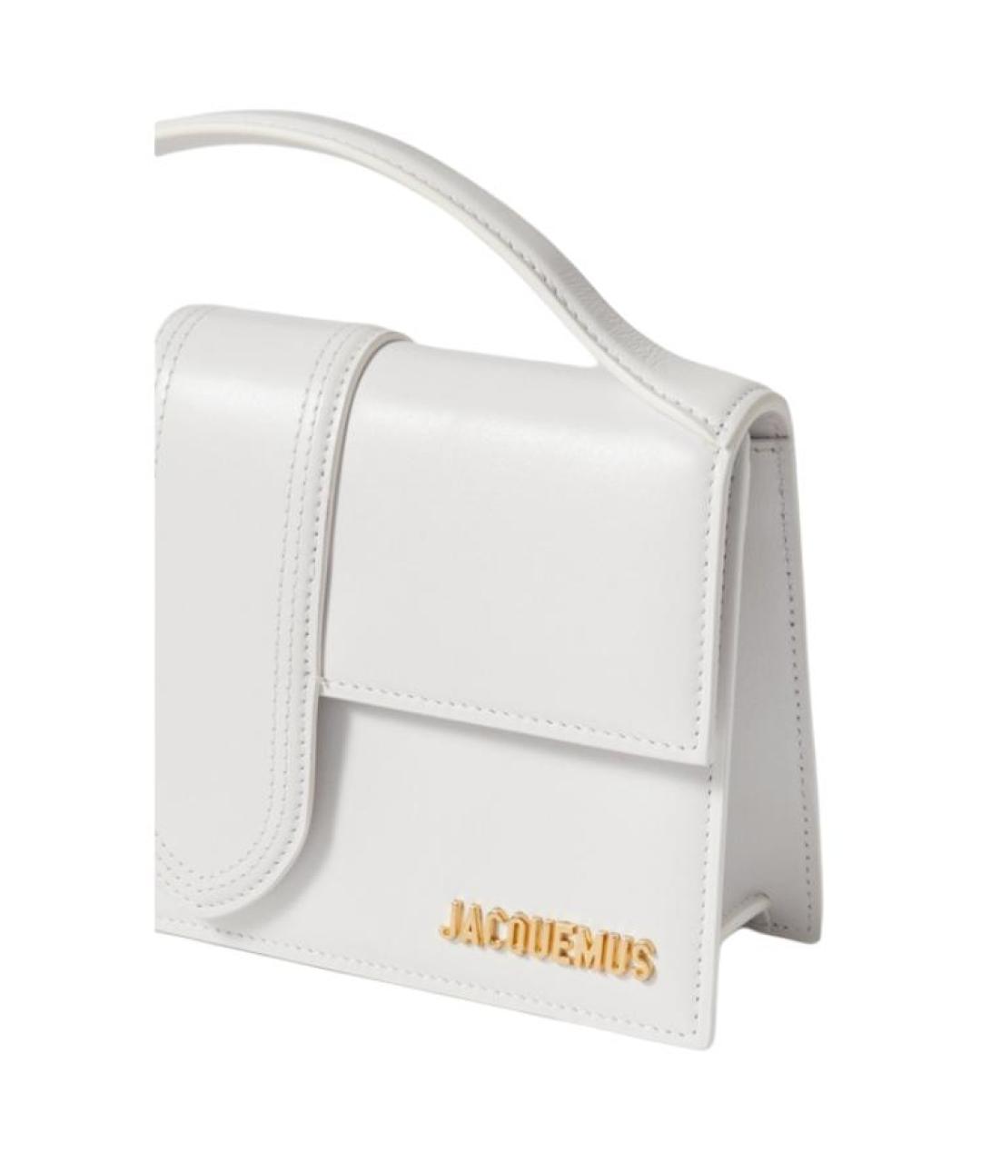 JACQUEMUS Белая кожаная сумка через плечо, фото 3