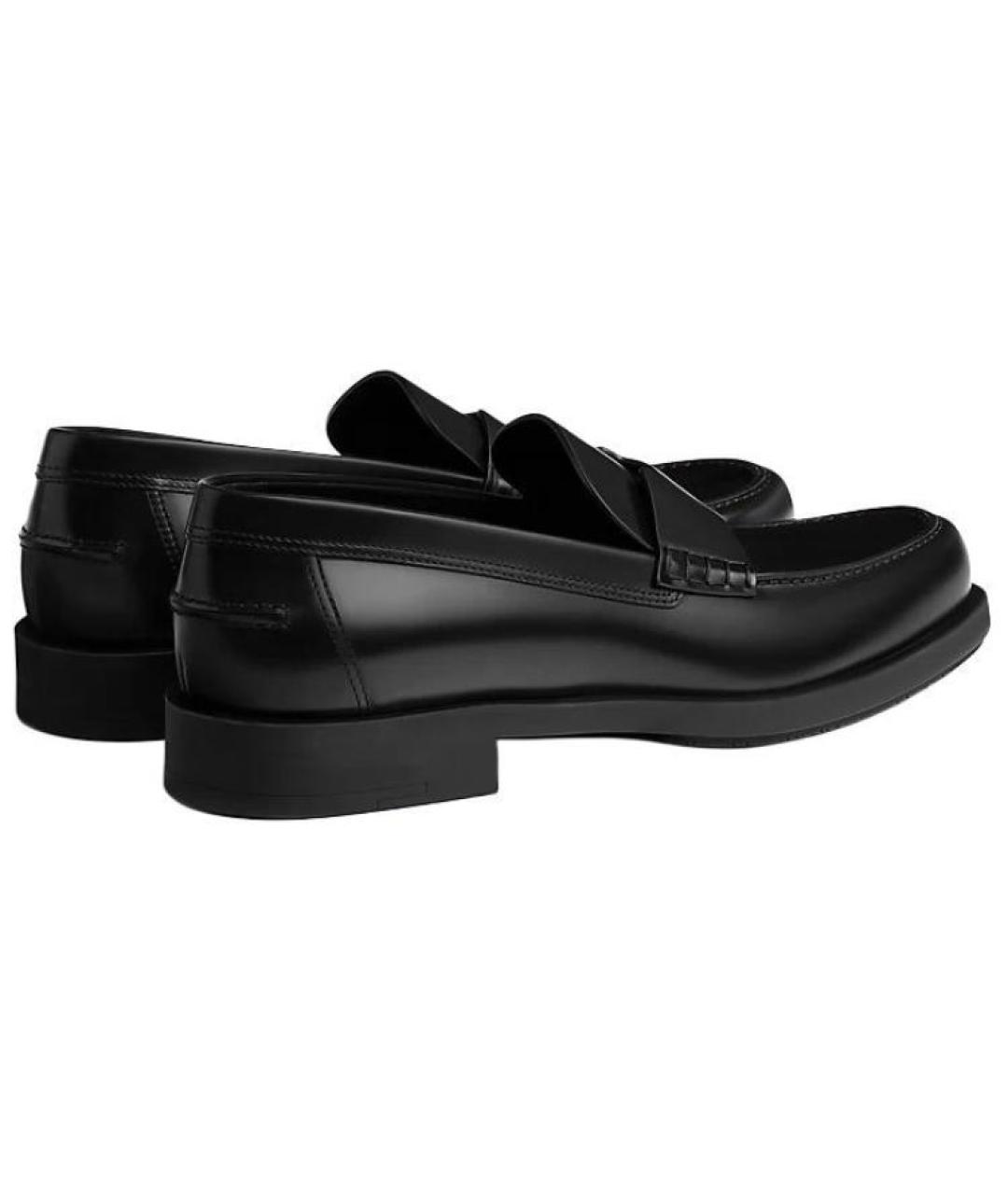 HERMES Черные кожаные лоферы, фото 3
