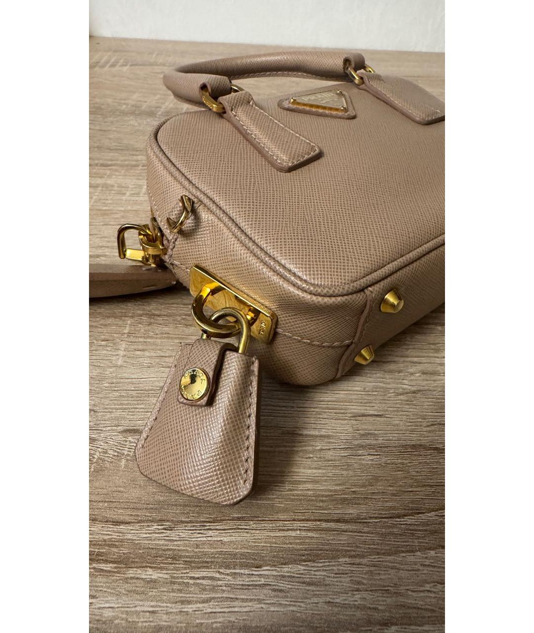 PRADA Бежевая кожаная сумка через плечо, фото 4