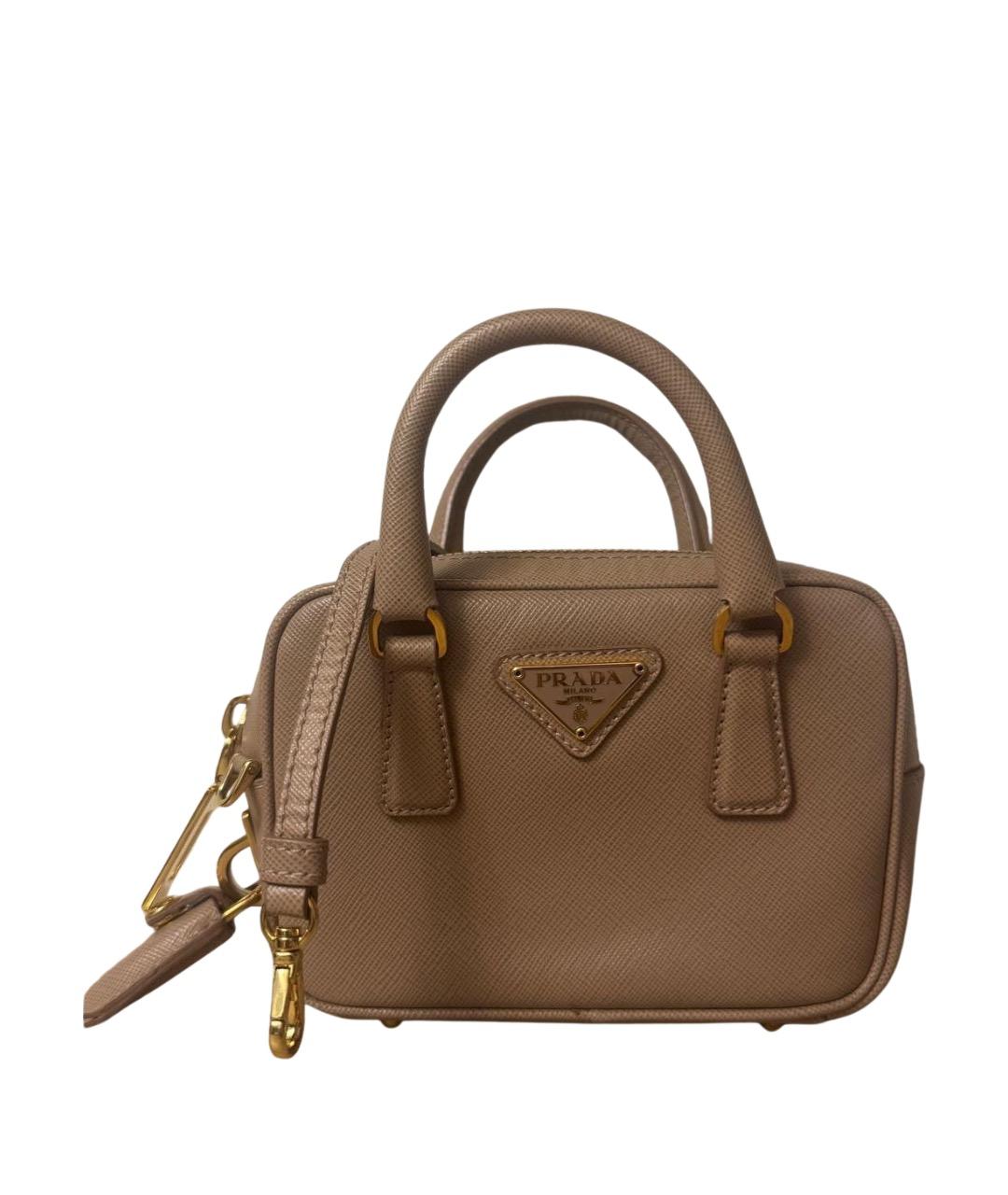 PRADA Бежевая кожаная сумка через плечо, фото 1