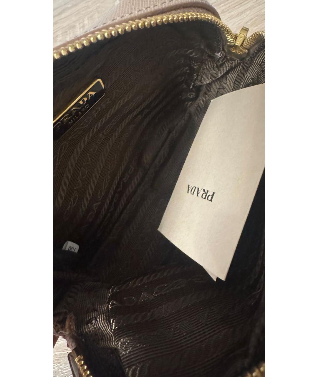 PRADA Бежевая кожаная сумка через плечо, фото 7