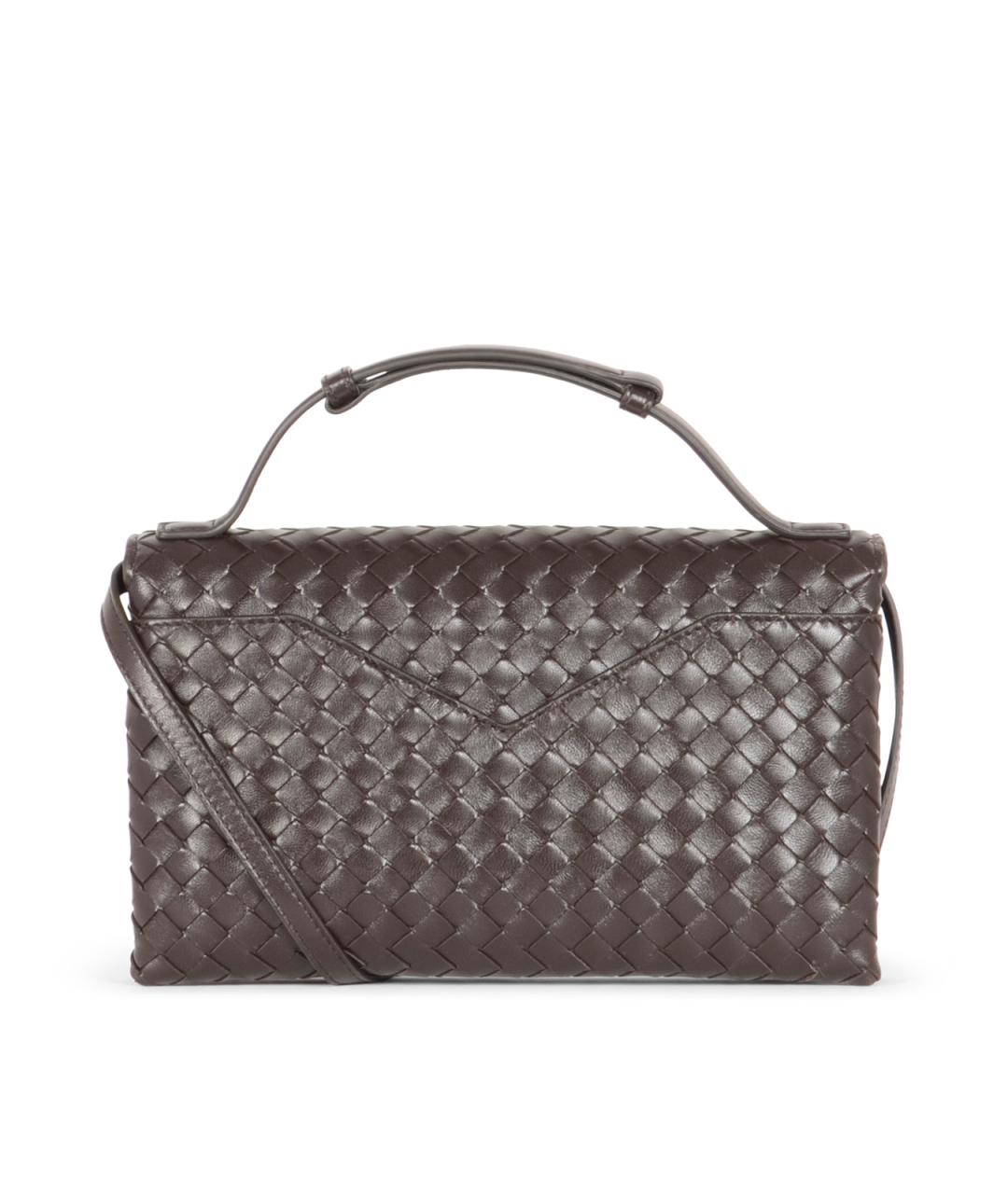 BOTTEGA VENETA Коричневая кожаная сумка с короткими ручками, фото 3