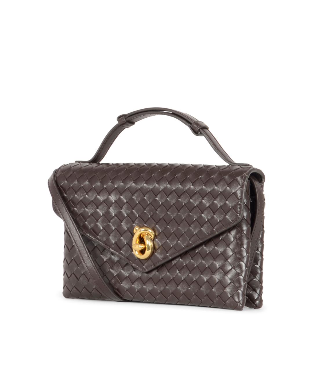 BOTTEGA VENETA Коричневая кожаная сумка с короткими ручками, фото 2