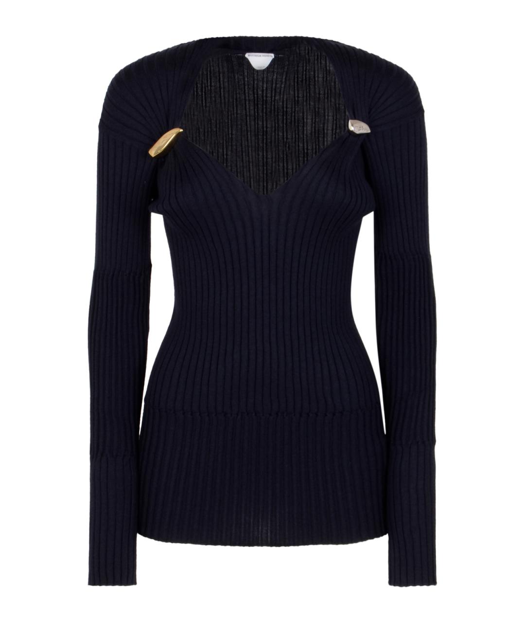 BOTTEGA VENETA Темно-синий кашемировый джемпер / свитер, фото 1