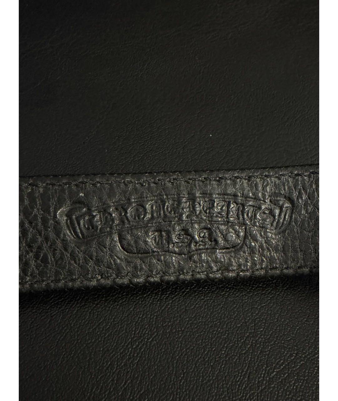 CHROME HEARTS Черный кожаный браслет, фото 4