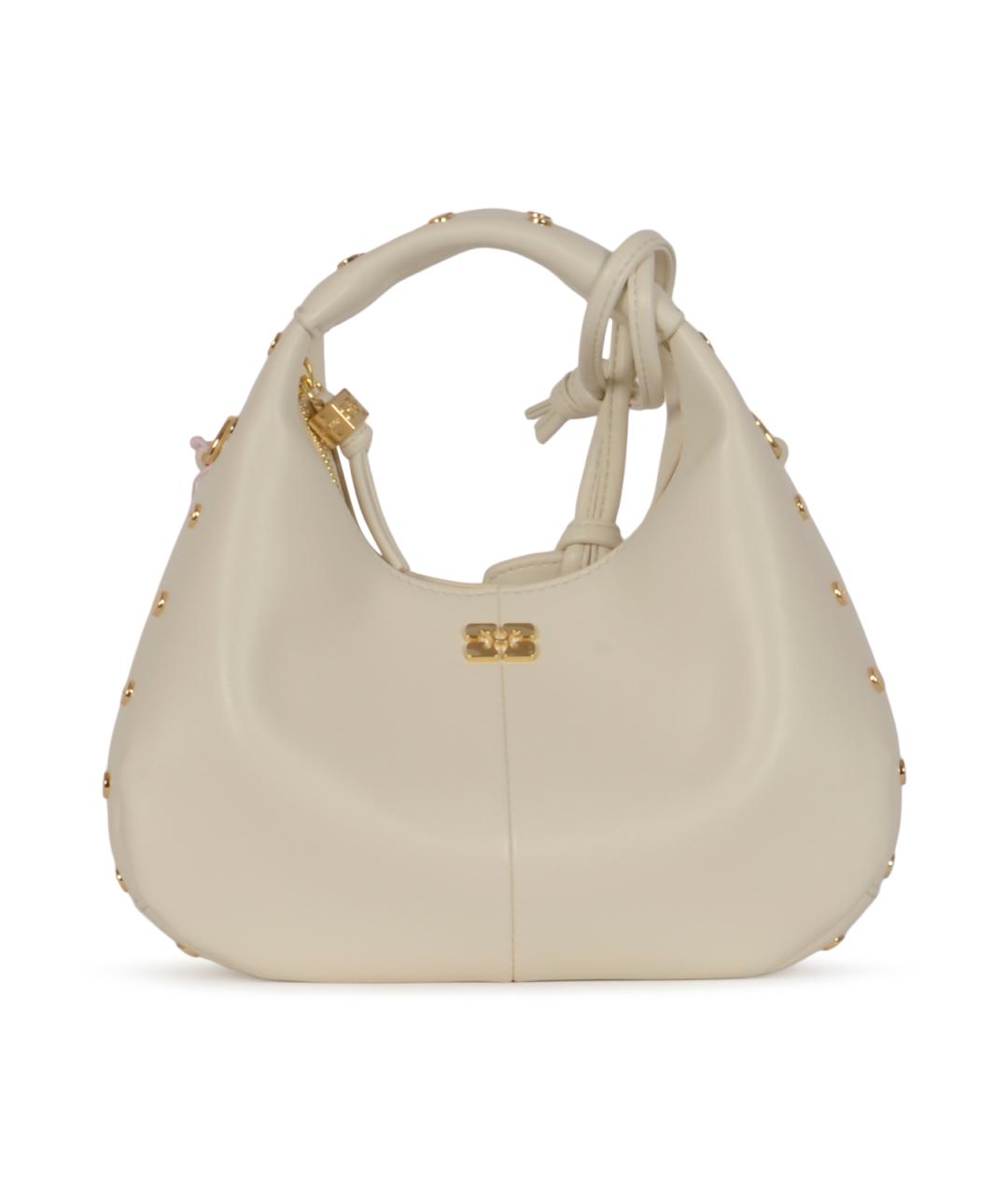 GANNI Белая кожаная сумка тоут, фото 3