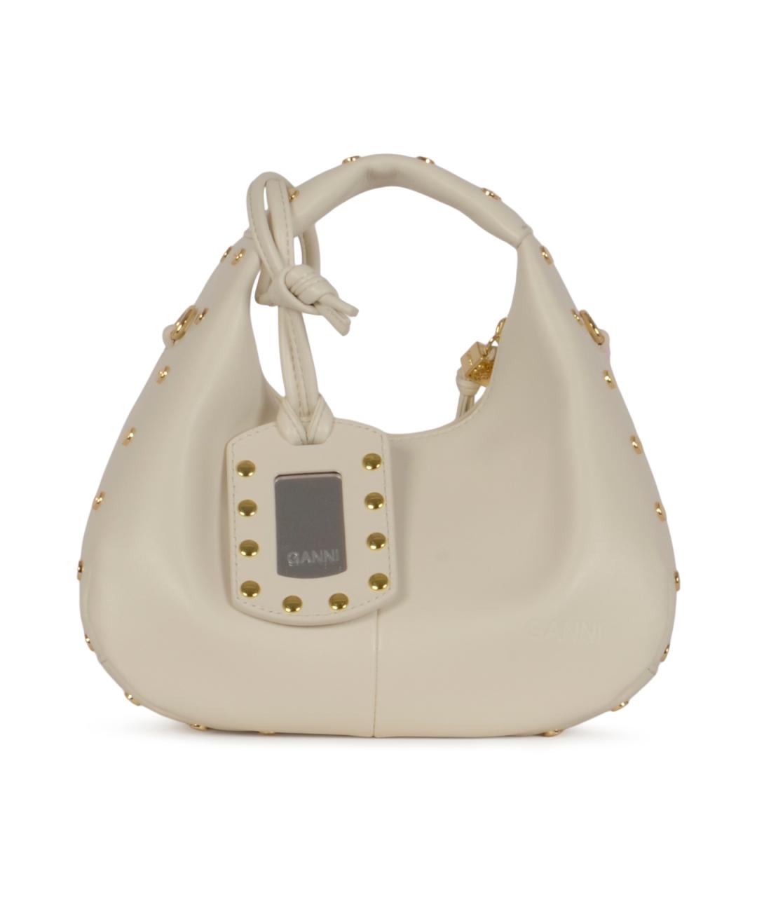 GANNI Белая кожаная сумка тоут, фото 1