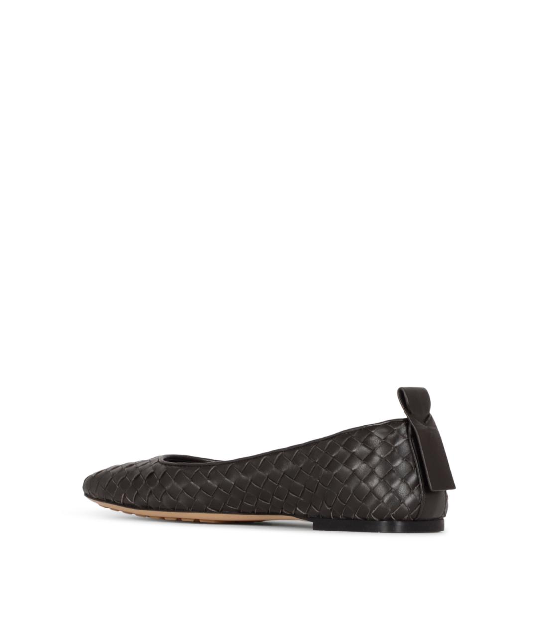 BOTTEGA VENETA Коричневые кожаные балетки, фото 3