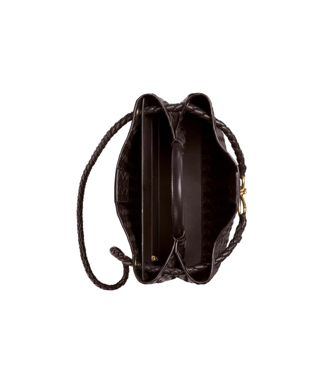 BOTTEGA VENETA Коричневая кожаная сумка через плечо, фото 4