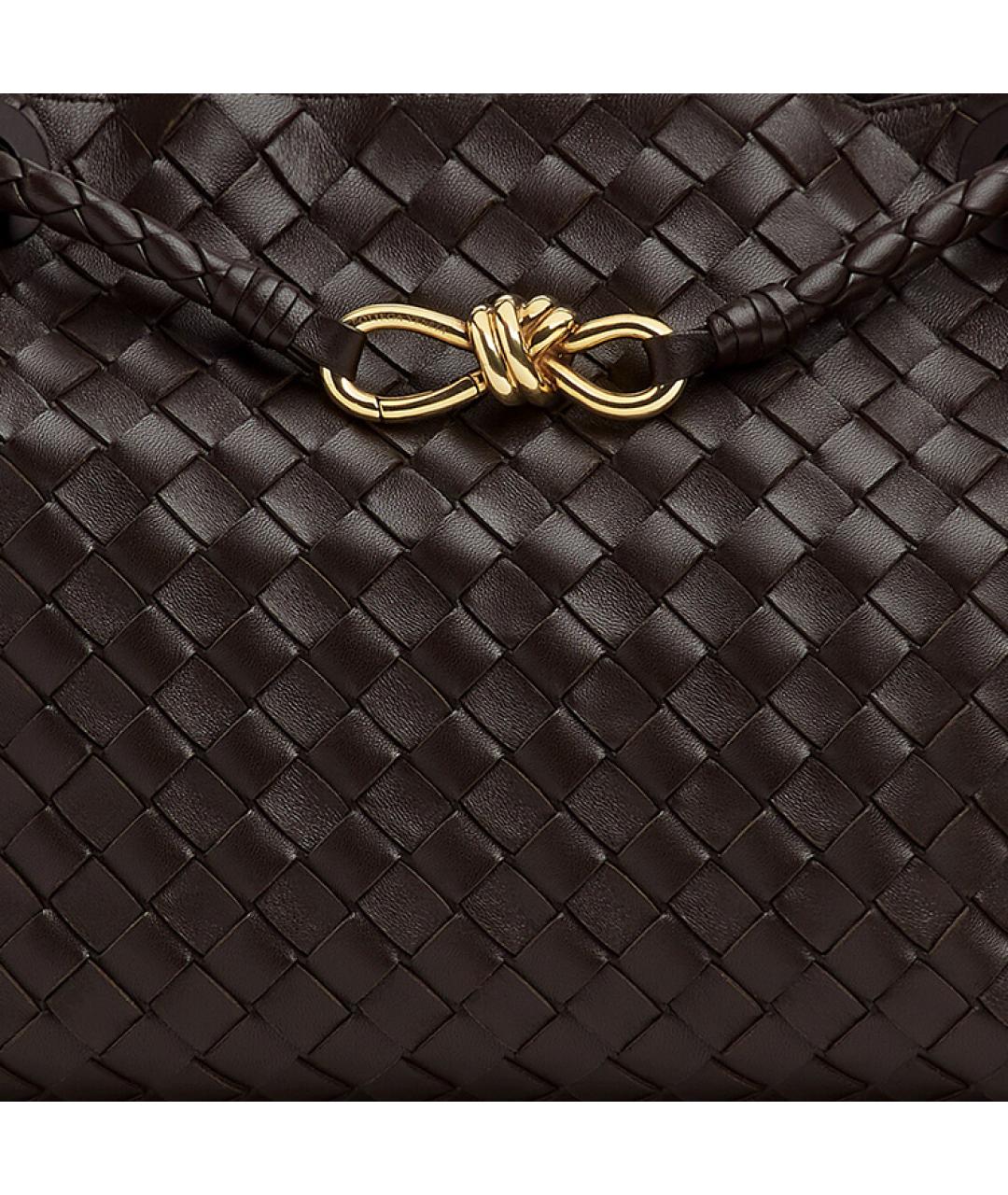 BOTTEGA VENETA Коричневая кожаная сумка через плечо, фото 5