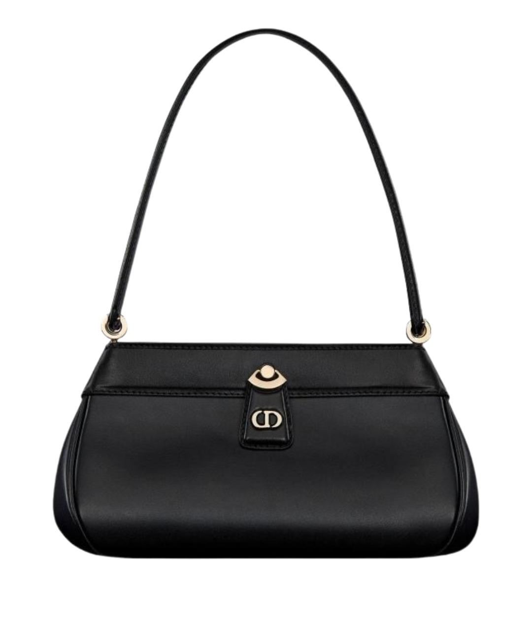 CHRISTIAN DIOR Черная кожаная сумка через плечо, фото 1