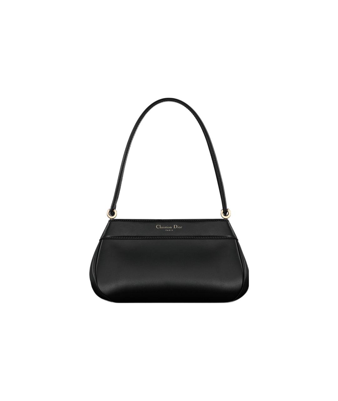 CHRISTIAN DIOR Черная кожаная сумка через плечо, фото 3