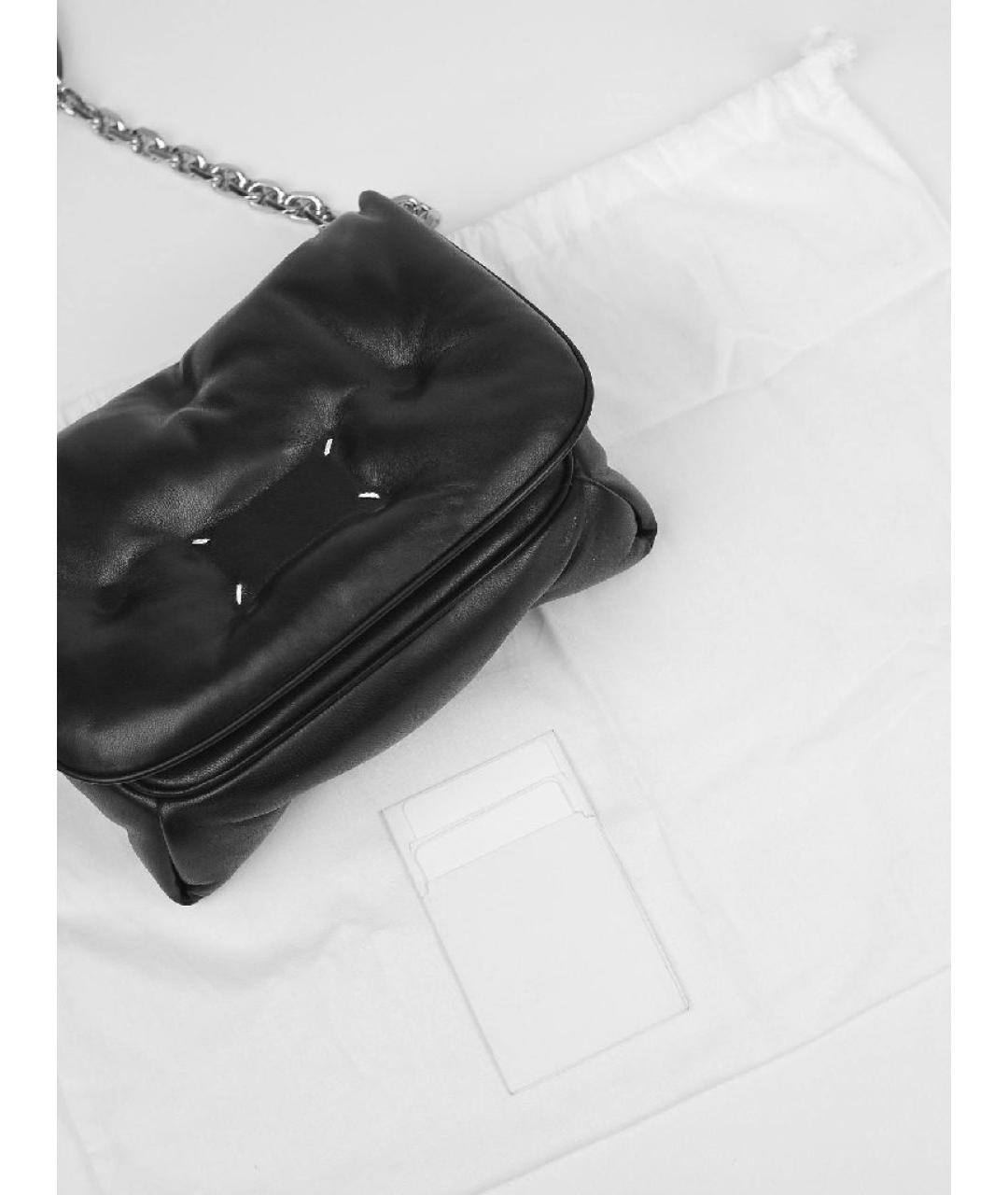 MAISON MARGIELA Черная кожаная сумка через плечо, фото 9