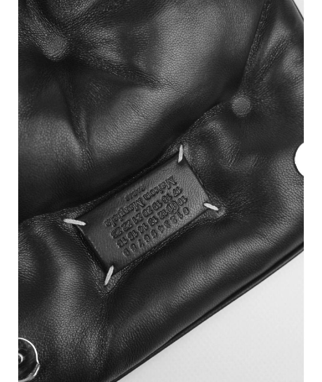 MAISON MARGIELA Черная кожаная сумка через плечо, фото 3