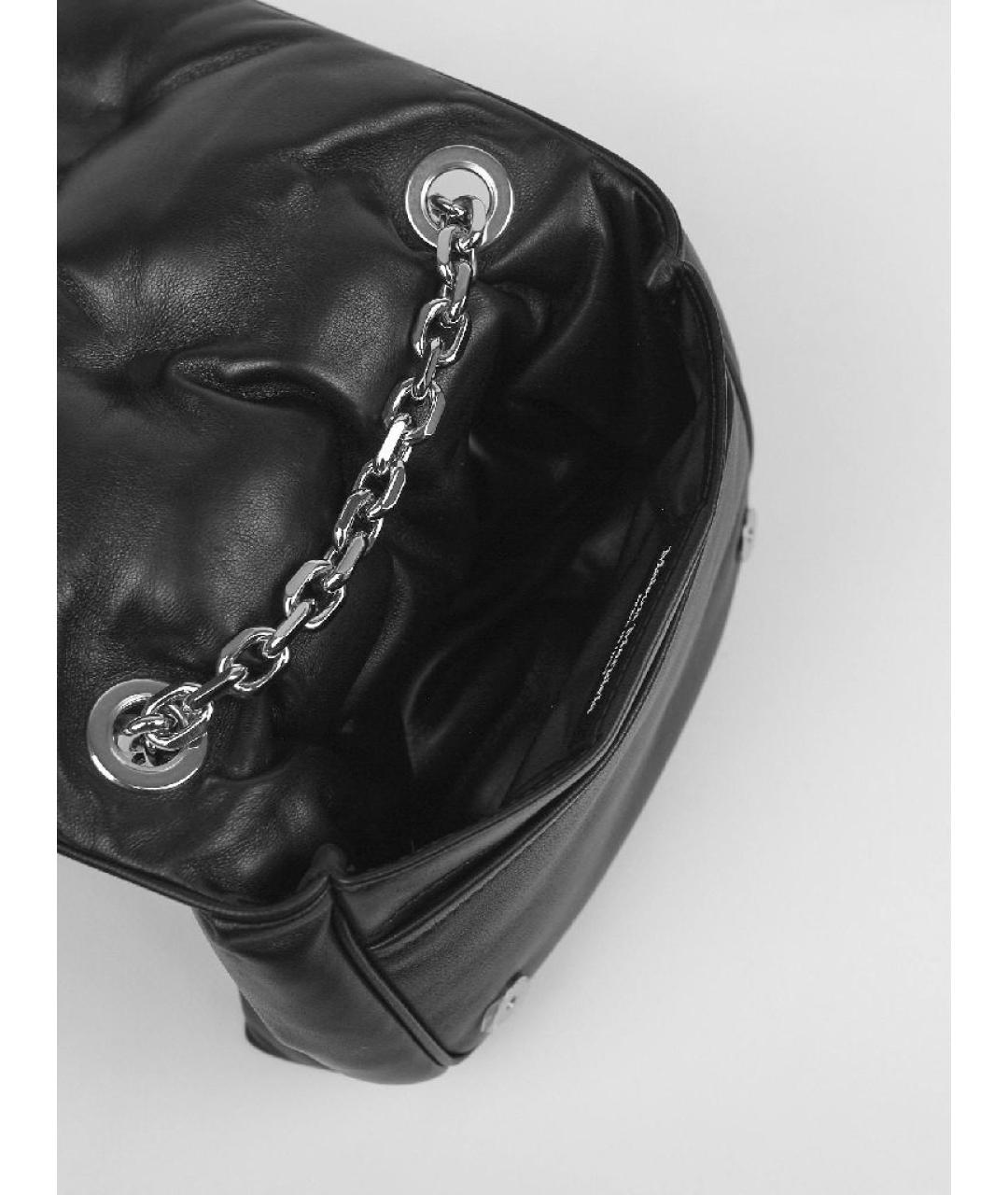 MAISON MARGIELA Черная кожаная сумка через плечо, фото 6