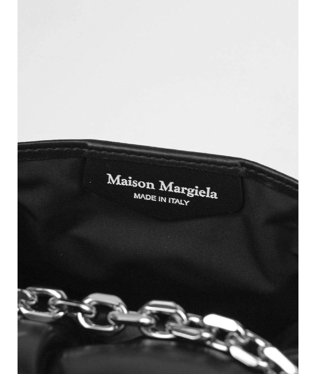 MAISON MARGIELA Черная кожаная сумка через плечо, фото 4