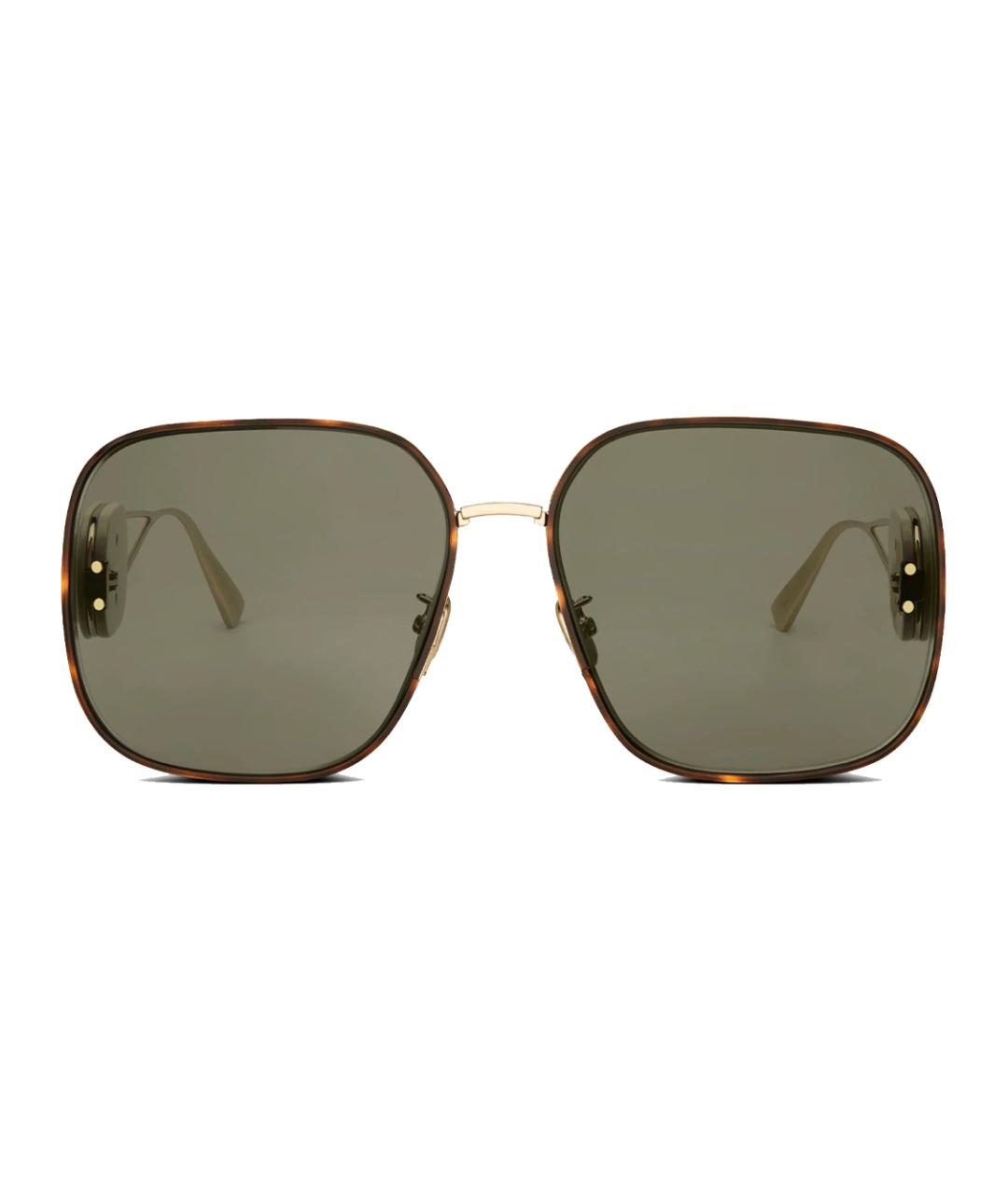 CHRISTIAN DIOR Золотые пластиковые солнцезащитные очки, фото 2