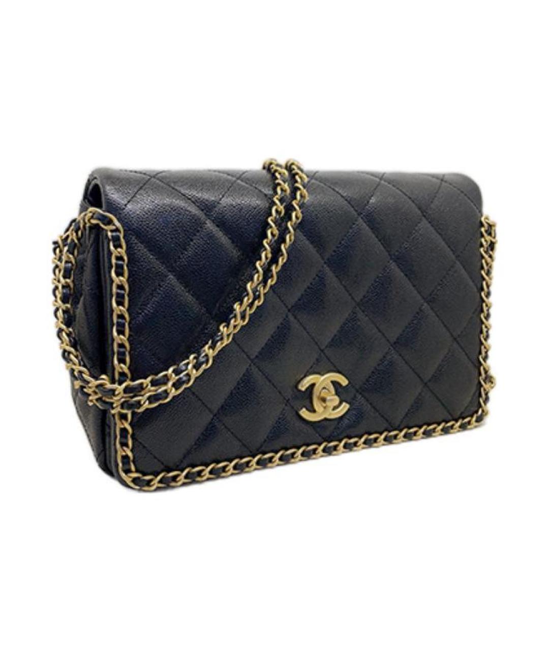 CHANEL Черная кожаная сумка через плечо, фото 3