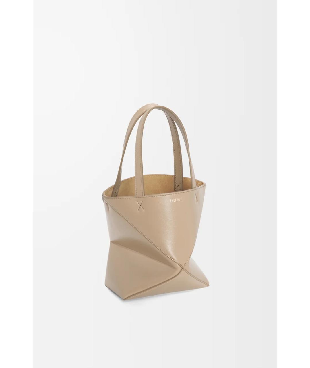 LOEWE Бежевая кожаная сумка тоут, фото 2