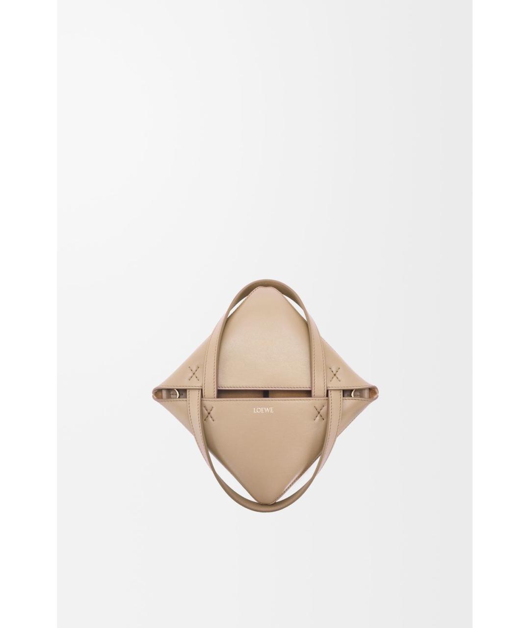 LOEWE Бежевая кожаная сумка тоут, фото 5