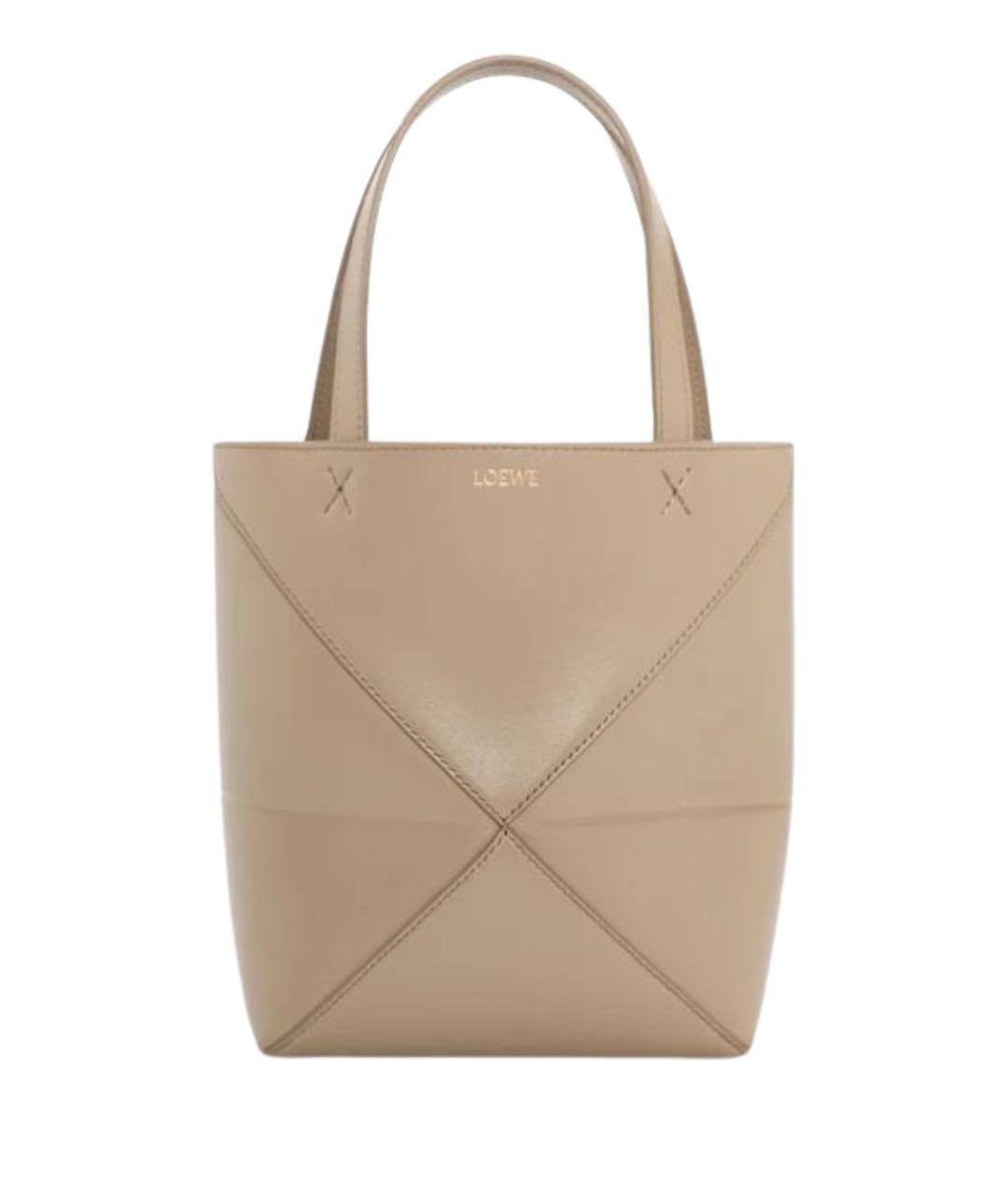 LOEWE Бежевая кожаная сумка тоут, фото 1